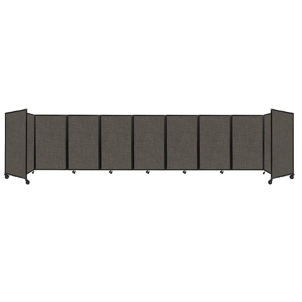 Room Divider 360 Folding Portable Partition 25' x 5' Mocha Fabric